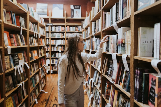 group of people inside the library